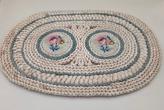 Braided Floral Needlepoint Mat