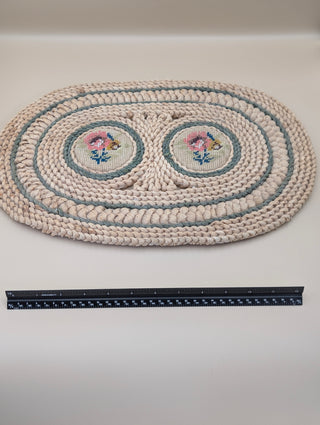 Braided Floral Needlepoint Mat