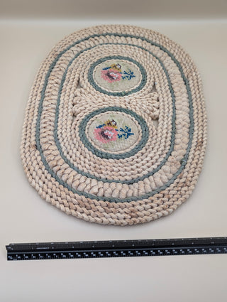 Braided Floral Needlepoint Mat
