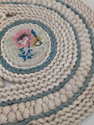 Braided Floral Needlepoint Mat