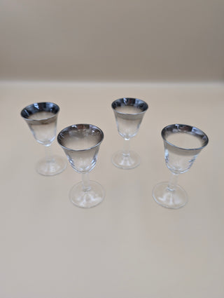Silver Ombre Cordial Glasses Set of 4