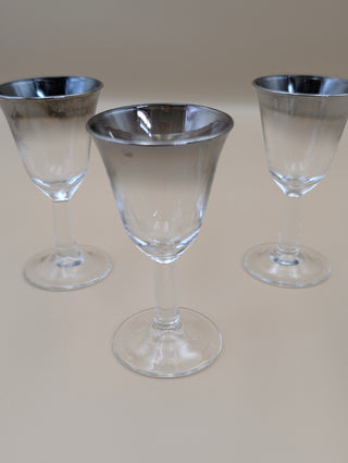 Silver Ombre Cordial Glasses Set of 4