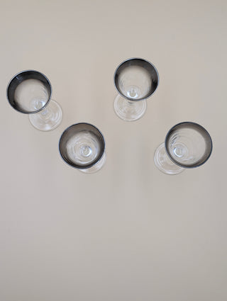 Silver Ombre Cordial Glasses Set of 4
