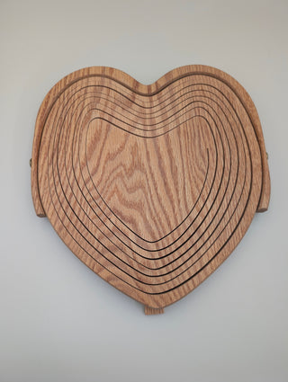 Collapsible Wooden Heart Fruit Basket