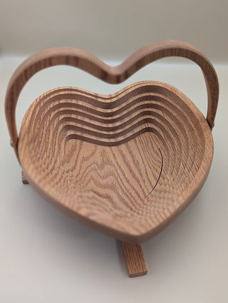 Collapsible Wooden Heart Fruit Basket