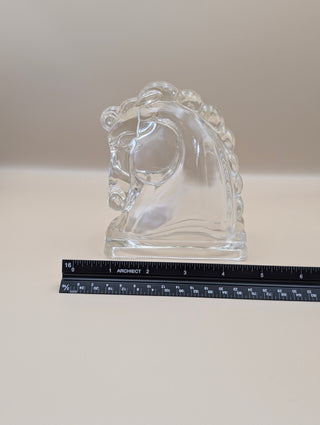 Glass Horse Head Bookend