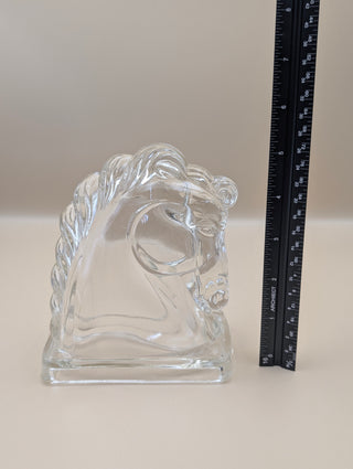 Glass Horse Head Bookend