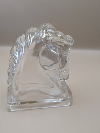 Glass Horse Head Bookend