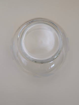 Etched Leaf Clear Glass Serving Bowl