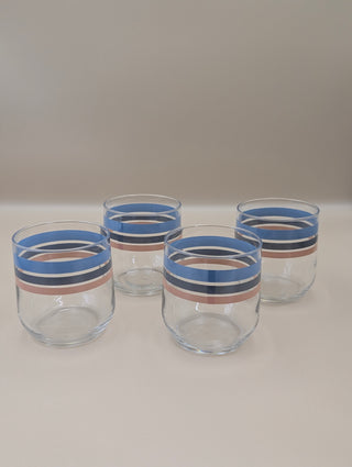 Multicolored Striped Glasses Set of 4