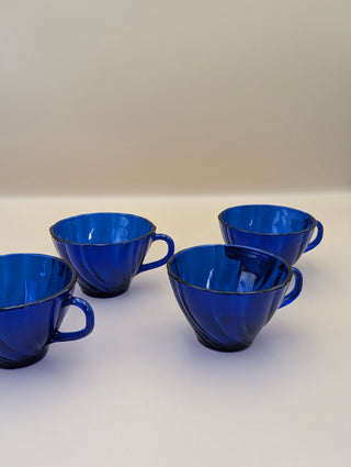 Cobalt Blue Teacups set of 4