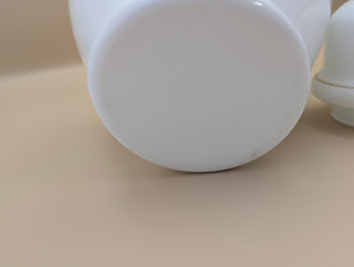 White Cherry Blossom Milk Glass Ginger Jar