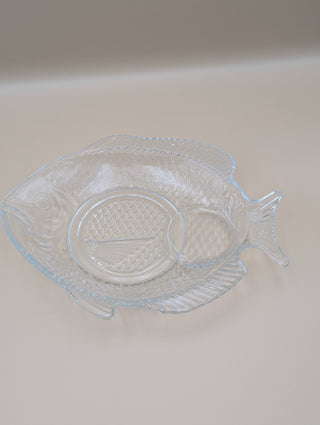 Pressed Glass Fish Plates Set of 3