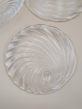 Textured Glass Shell Plates Set of 6