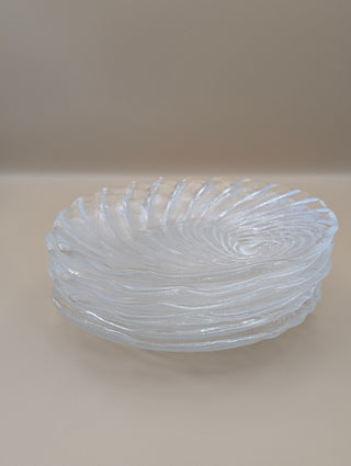 Textured Glass Shell Plates Set of 6