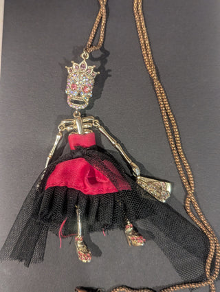 Betsey Johnson Pink Dress Skeleton Lady
