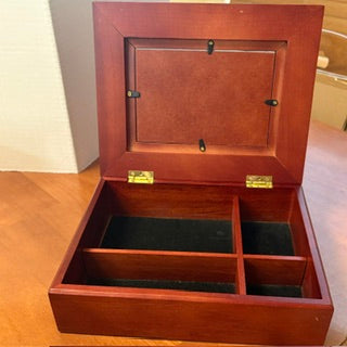 Hand Decorated Jewelry Box w  Pansy Picture
