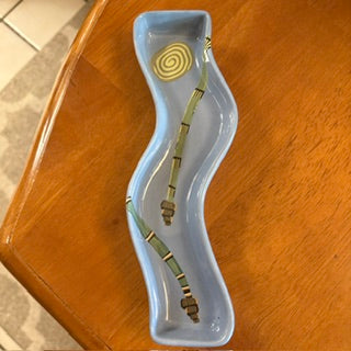 Periwinkle Wave Shaped Art Studio Olive Dish