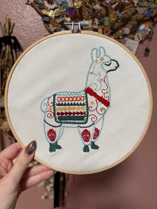 Embroidered Llama in Hoop
