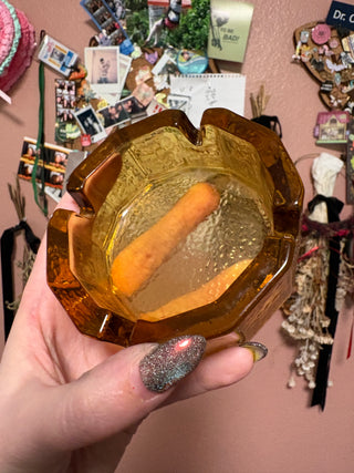 Amber Glass Ashtray