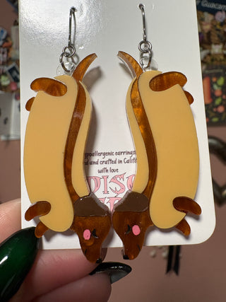 Hot Dog Dachshund Earrings