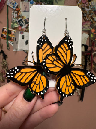 Large Monarch Butterfly Earrings
