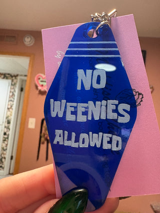 No Weenies Allowed Keychain - Blue