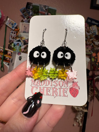 Soot Sprite Star Dangles Silver Hardware