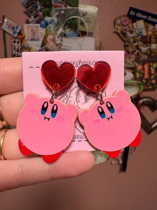 Kirby Earrings w/ Red Heart Post