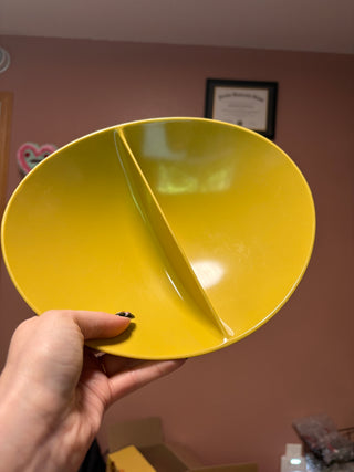 Vintage Mustard Yellow MCM Divided Bowl