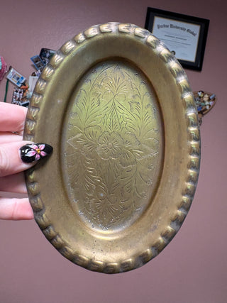 Brass Floral Trinket Tray