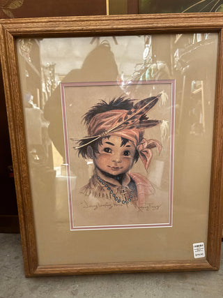 Vintage Framed Native American Art