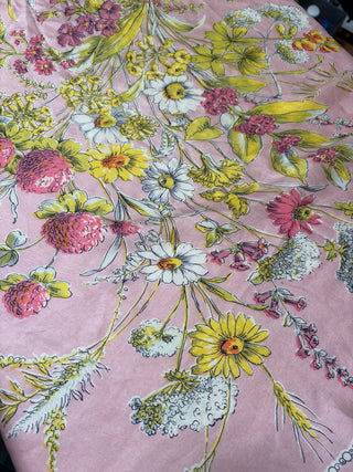Pink Bouquet Silk Handkerchief Scarf