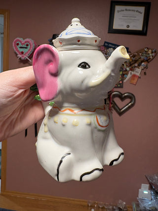 vintage ceramic circus elephant teapot