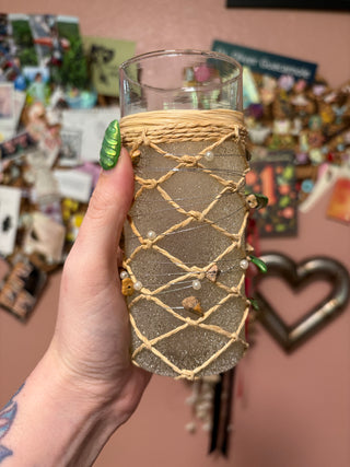 Decorative Glass Vase w/ Rope