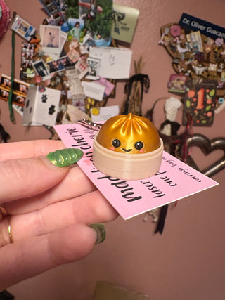Dumpling Clicker Keychain - Gold