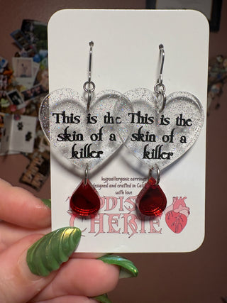 Skin of a Killer Earrings - Glitter