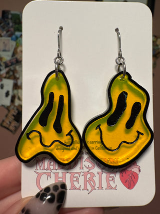 Transparent Smiley Blob Earrings