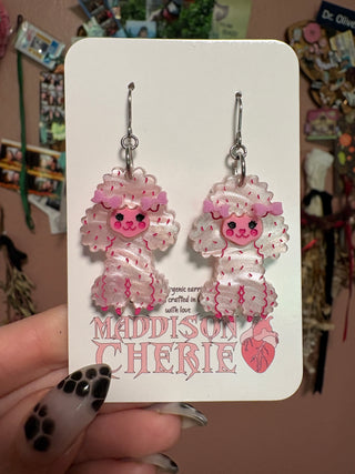 Pink Poodle Earrings