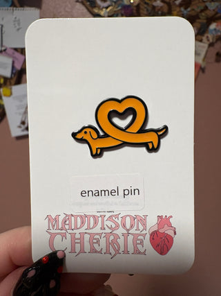 Dachshund Heart Enamel Pin