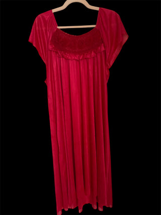 Lati Fashion Red Satin Nightgown – XXXL