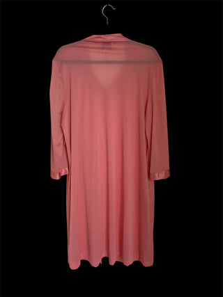 Vanity Fair Coral Pink Nylon Robe – Size XL
