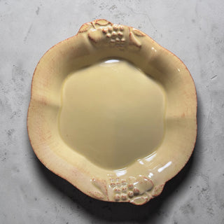 Casafina Casa Stone Madeira Harvest Portugal Butter Yellow Grapevine Pie Dish 10x9x1.5