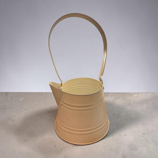 Rustic Creamy White Metal Watering Can Planter Decorative Pitcher