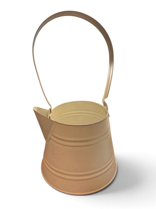Rustic Creamy White Metal Watering Can Planter Decorative Pitcher