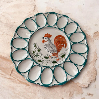 Vintage Italian Ceramic Deviled Egg Platter