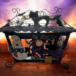 Vintage Metal Halloween Candle Luminary