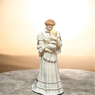 Vintage Lennox to cherish 81/2 "Mother and Child Figurine, 24K Gold Trim