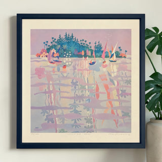 VTG Rosalie Prussing Signed Lithograph "Coconut Isle Hawaii"