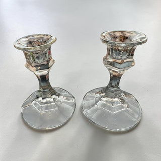 VTG Hexagonal Panel Candlestick Holders (Pair)